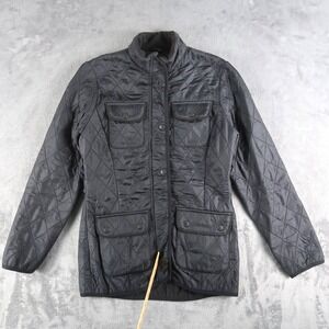 Barbour L1801 Utility Winter Quilt Jacket Black Women's UK 8 US 4 Zip Up